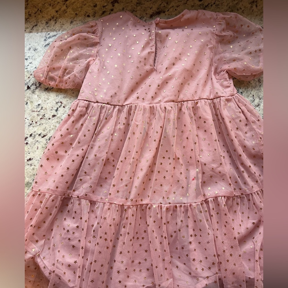 Girls Baby GAP dress lot sizes 4 & 5 Pink w gold stars and white w navy stripes - Picture 6 of 7